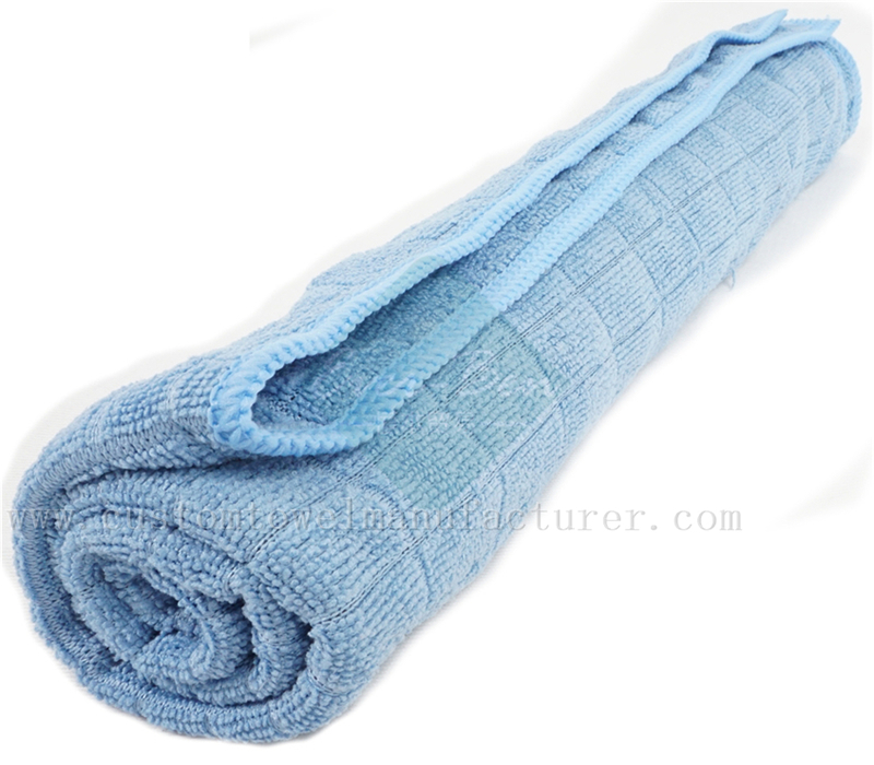 China Bulk black microfiber cleaning cloth Supplier Custom Blue Cleaning Cloth Rags Factory